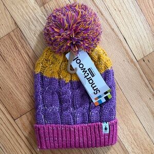 Smartwool Kids' Yellow, Purple, and Pink Pom-Pom Hat